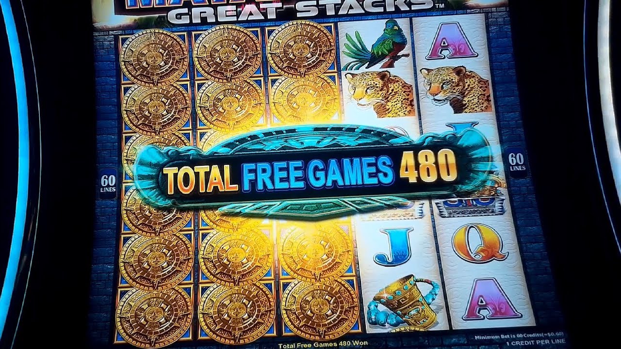 Mayan Chief Great Stacks Slot Machine Bonus - 480 FREE GAMES TRIGGER! - MEGA BIG WIN