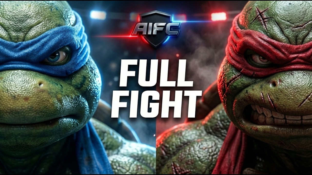 LEONARDO vs RAPHAEL: Full Fight!  (Official AI Simulation)