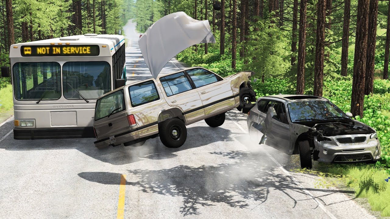 Car Overtaking Crashes Compilation #5 - BeamNG Drive - HD