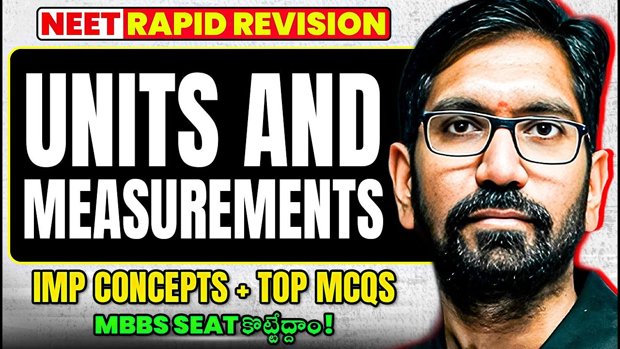 Units & Measurements NEET One Shot | IMP Concepts + Top MCQs | NEET 2026 | Physics | Telugu