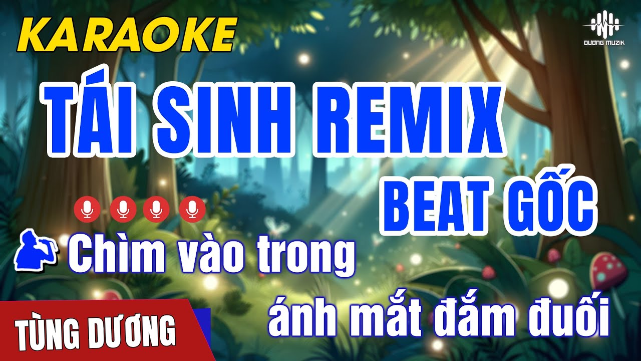 KARAOKE | Tái Sinh Remix - Tùng Dương | Beat Gốc Remix (Style HuyPT Remix ) | Chìm Vào Trong Ánh Mắt