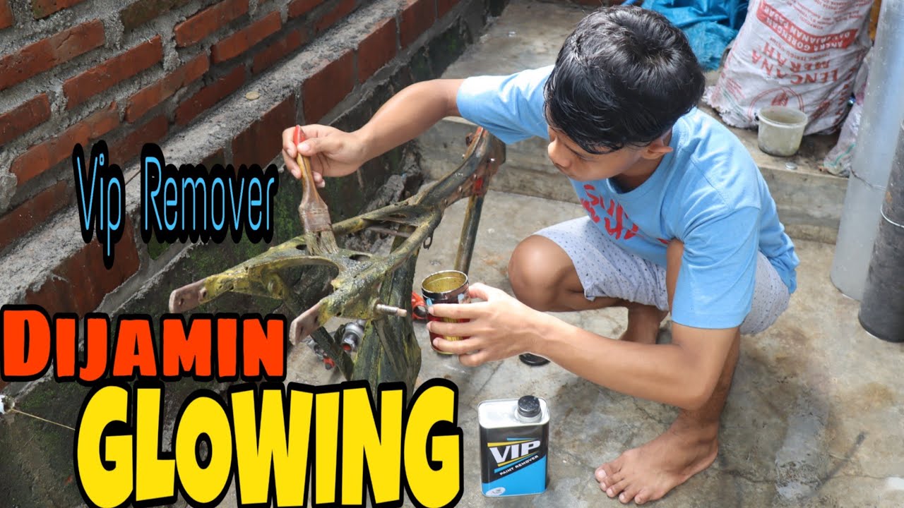 Cara Menghilangkan Cat di Rangka motor Cb Gl 100 dengan VIP Remover #remover #cbgl #cat