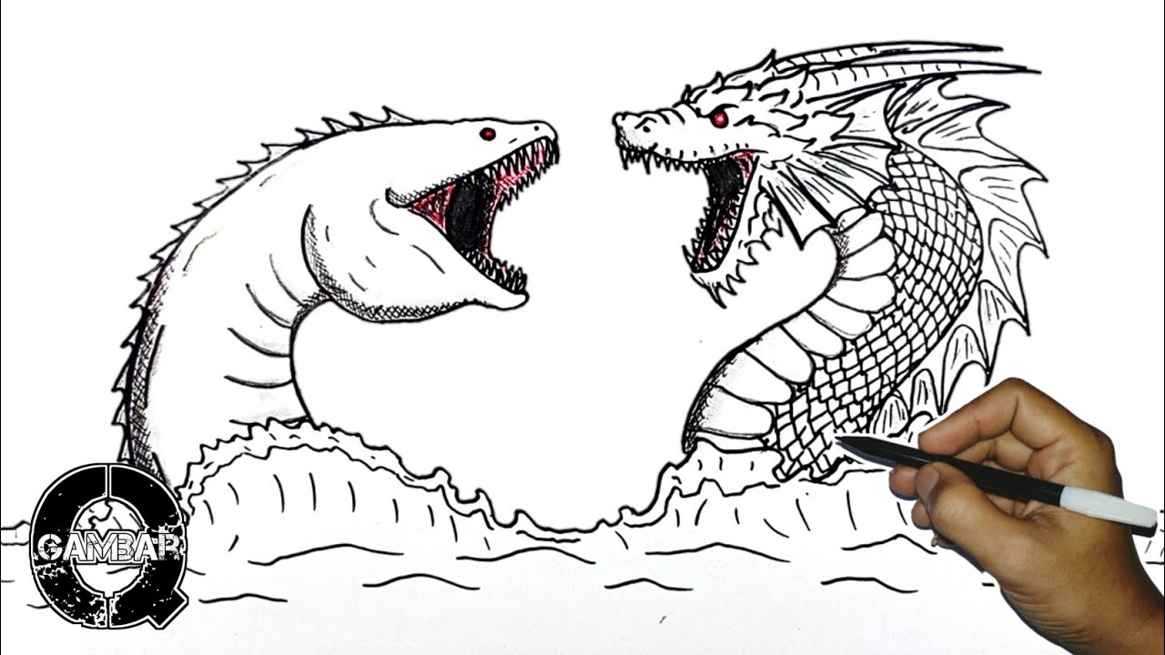 How to Draw Leviathan vs SCP 3000 in an Ocean Surface Battle