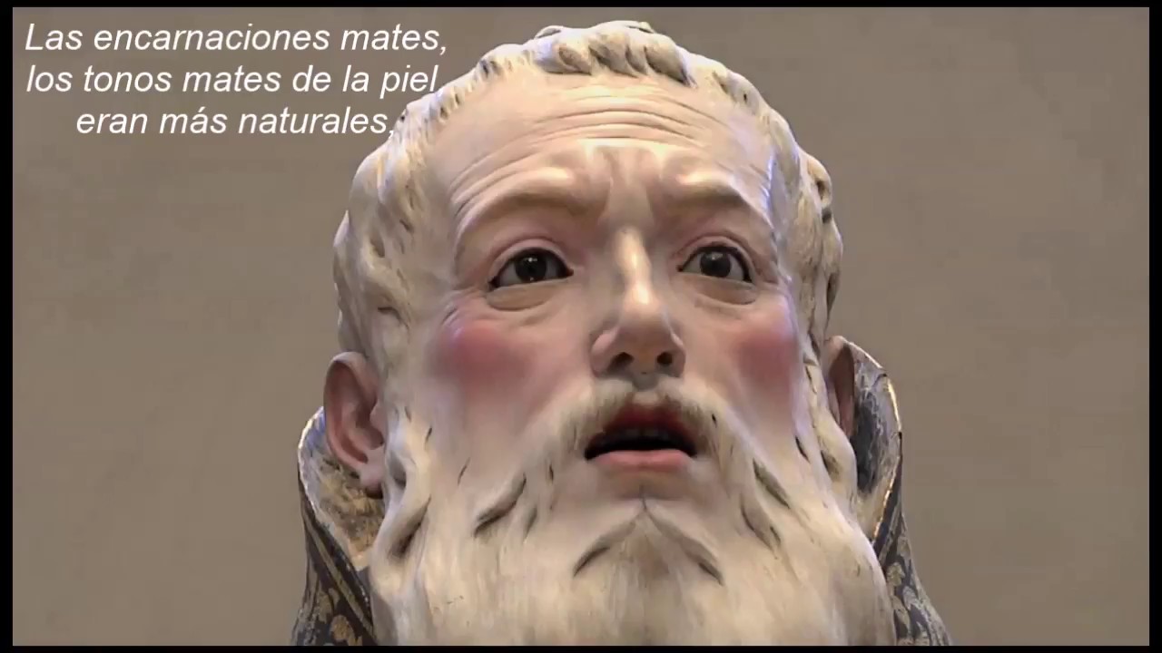 Haciendo una talla polícroma española