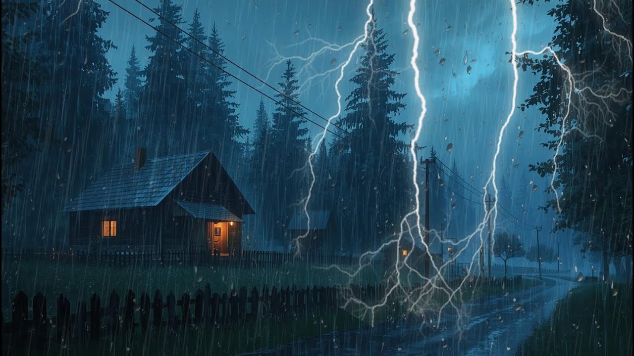 Heavy Rain and Thunder Calm the Soul 🌙 Feel Peaceful and Fall Asleep Easily Tonight