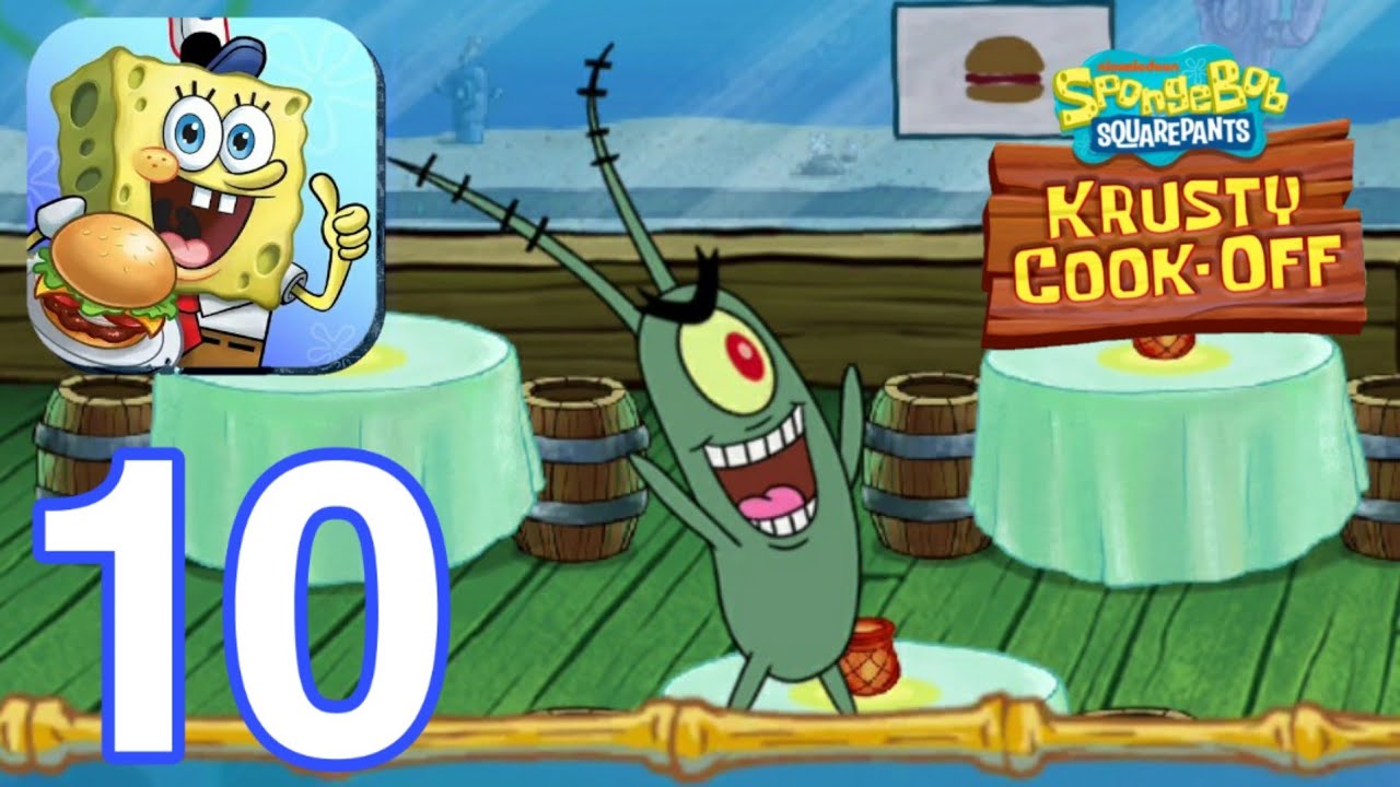 SpongeBob: Krusty Cook-Off - Max LeveI Gameplay Walkthrough part 10 - The Krusty Krab(Android&IOS)