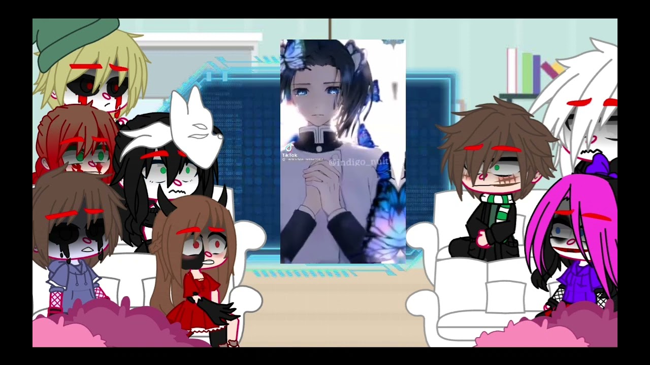 Algunos de los Creepypastas reaccionan a Jeff es Shinobu🦋🦋 (⚠️personajes no muy bien hechos ⚠️)