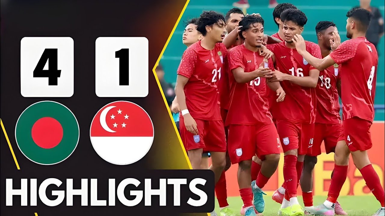 Bangladesh 🇧🇩 4-1 Singapore 🇸🇬 | AFC Asian Cup Qualifiers Highlights | Free Clip | OMOR YT 999