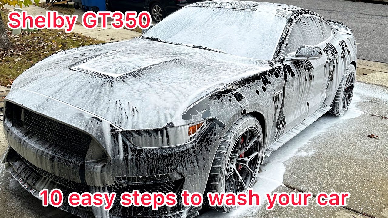 10 EASY steps to wash your car!// Mustang Shelby GT350!