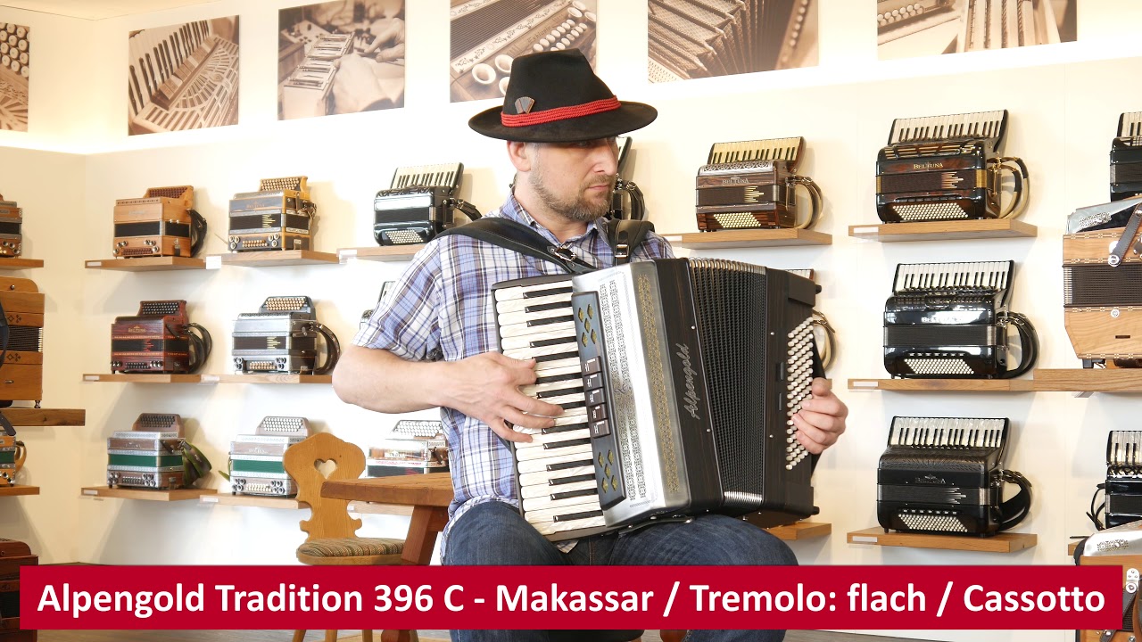Akkordeon - Alpengold Tradition 396 C - Makassar - Jugendliebe / Am schwarzen See
