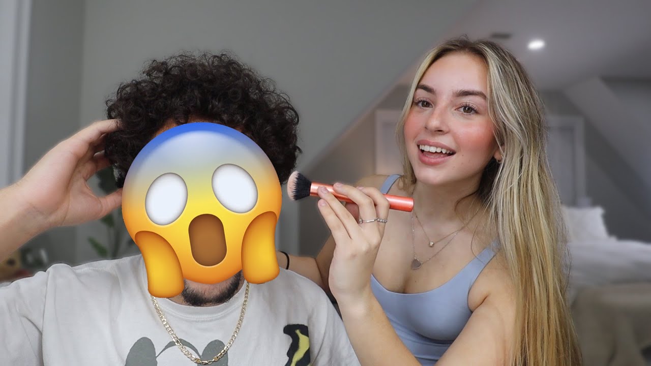Doing My Makeup Routine On My Boyfriend!