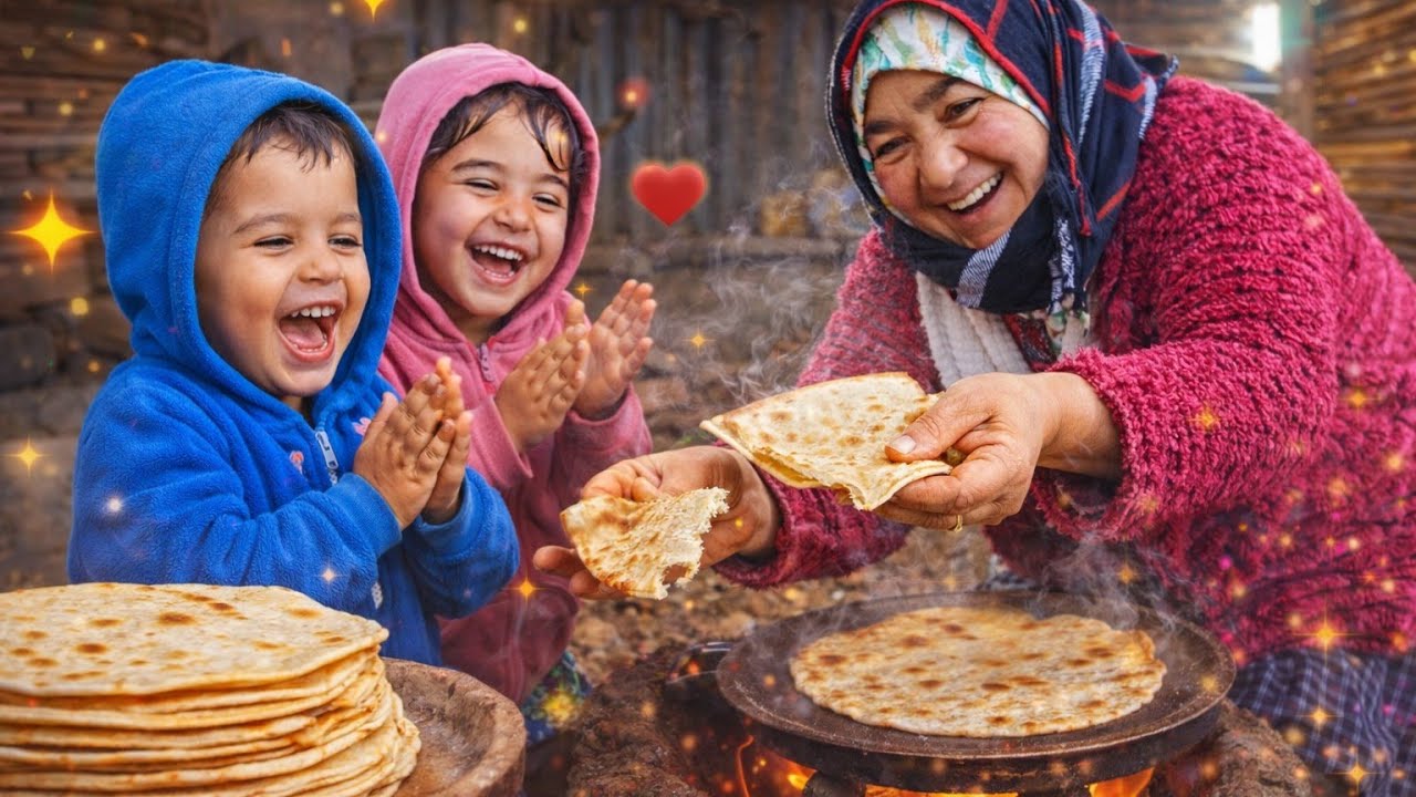 هكذا كانت فرحة زمان ❤️ خبز الدار واللمة العائلية🔥