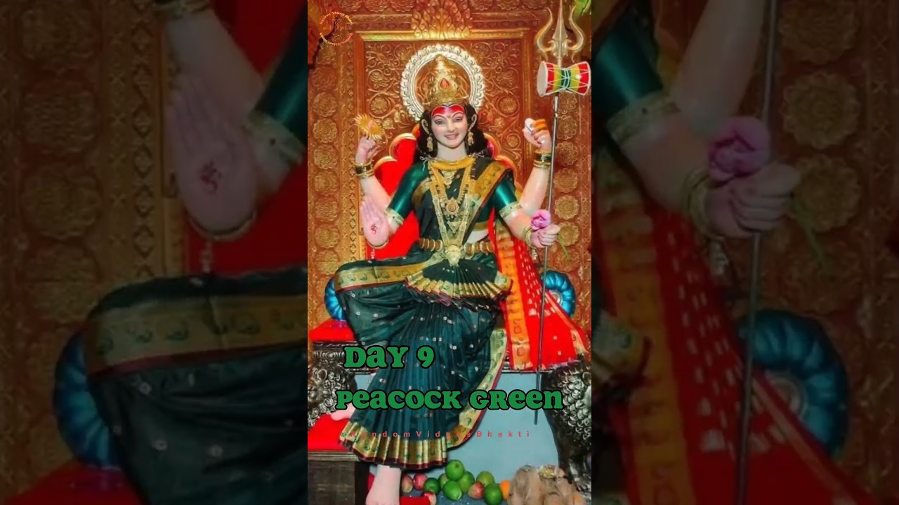 Day 9 | Peacock Green | Navaratri colors #viral #religion #navratri