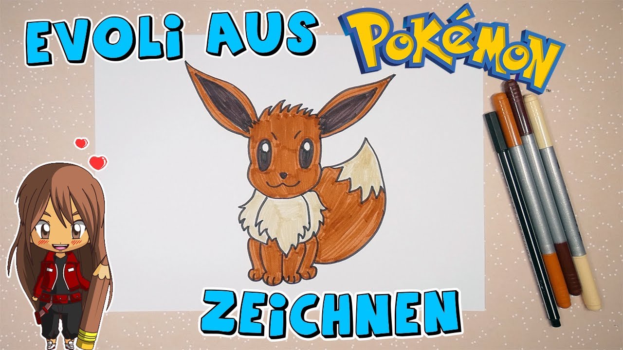 Evoli aus Pokémon einfach malen für Kinder | ab 9 Jahren | Malen mit Evi | deutsch