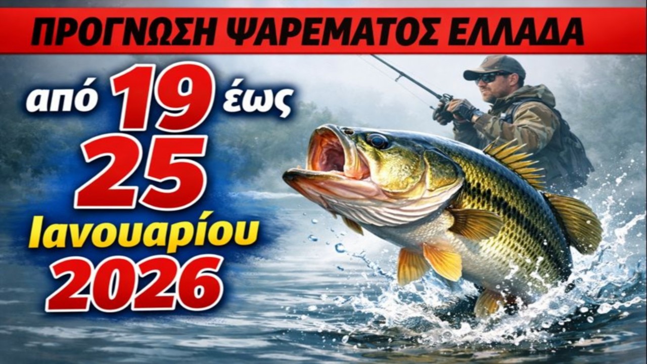 ΠΡΟΓΝΩΣΗ ΨΑΡΕΜΑΤΟΣ στην Ελλάδα από 19 έως 25 Ιανουαρίου 2026. Παράτα τα όλα και πάμε για ψάρεμα!