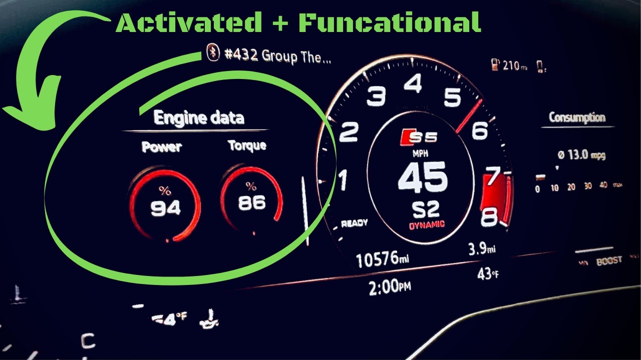 Audi S4/S5 B9 | Engine Data: Power + Torque Gauge | G-Meter | OBDeleven OBD11