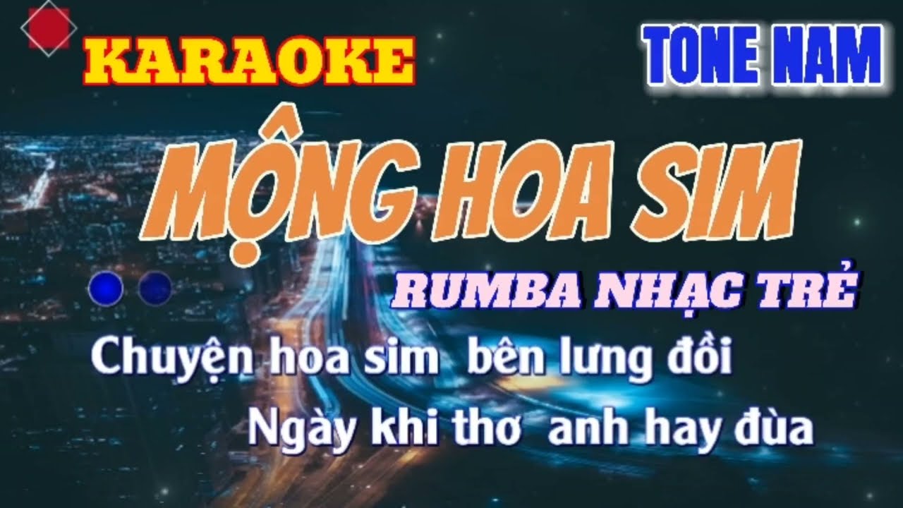 Mộng Hoa Sim KARAOKE [ Rumba Nhạc Trẻ ] Tone Nam x Thiên Tú || Chuyện Hoa Sim Bên Lưng Đồi