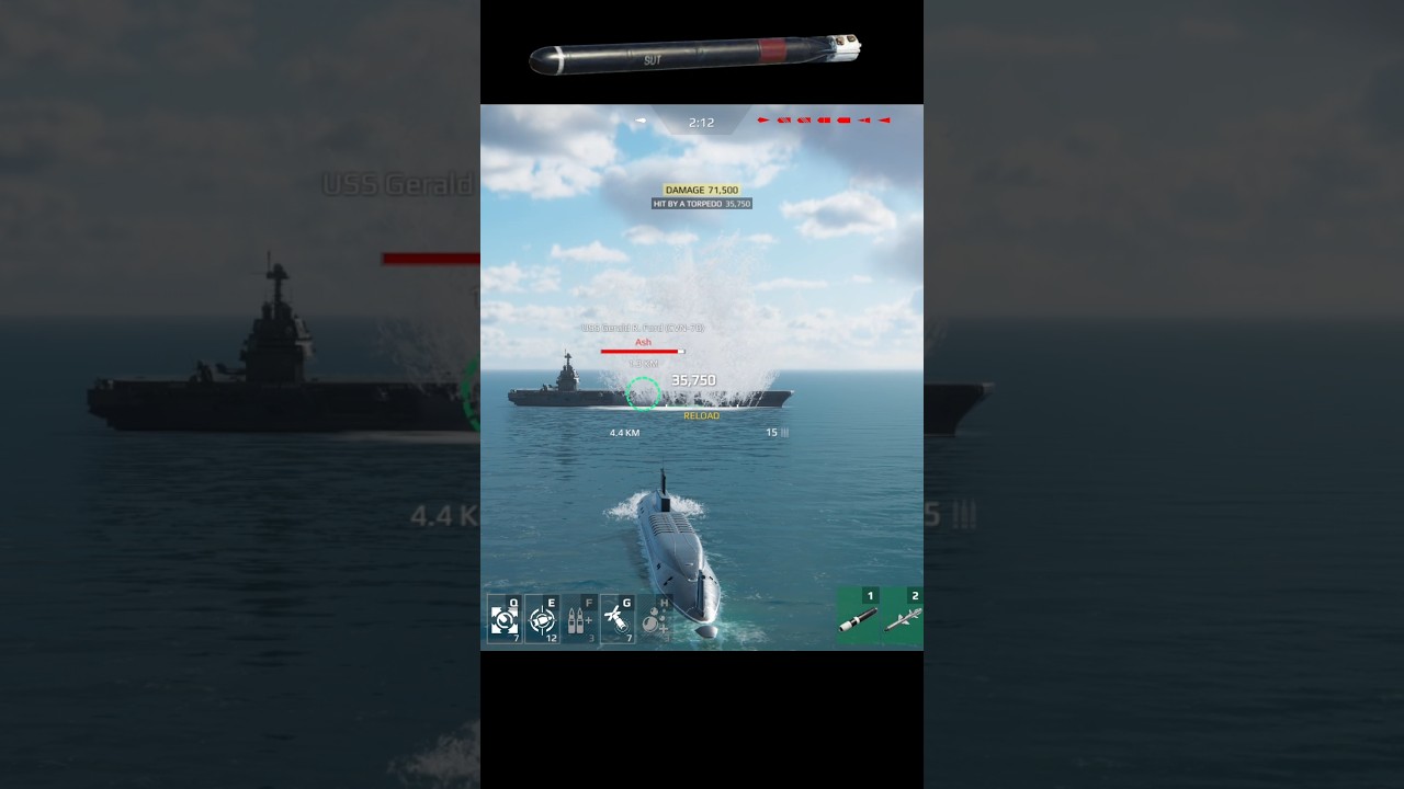 SUT 264 (533 mm) Nuclear ☢️ Torpedo in Modern Warships #Shorts