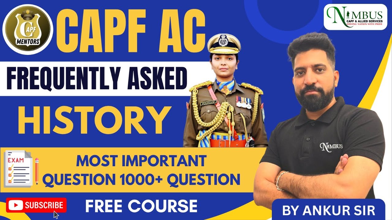 CAPF AC 2025 IIHISTORY QUESTION ANALYSIS II PYQ #capf #upsc #capf2025 #capftoppers #army #itbp #cisf
