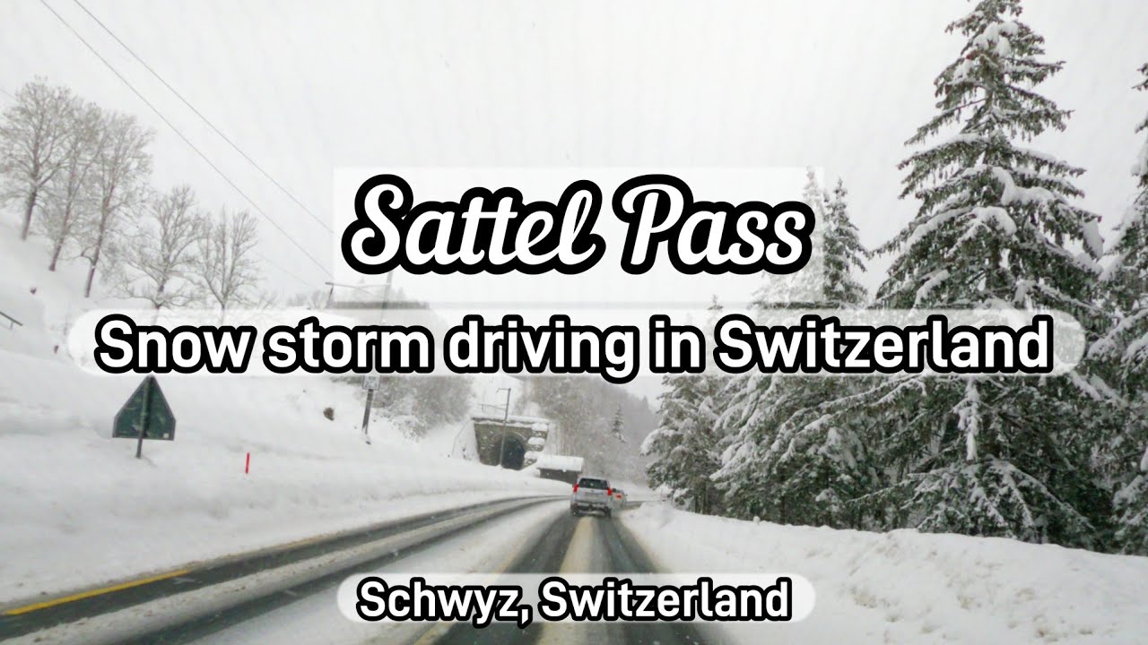 Driving in Switzerland | Sattel Pass | Winter drive | Scenic roads | Snow driving | Schwyz | 4K UHD