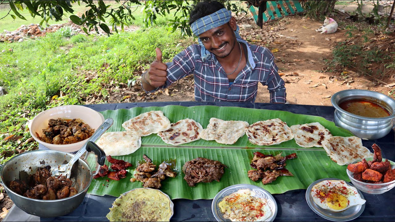 parotta eating challenge 7 varieties of Side dish #eatingchallenge #mukbang