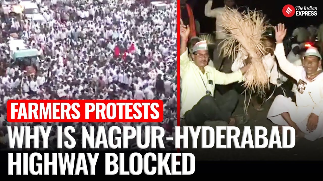 Farmers Block Nagpur-Hyderabad Highway Demanding Loan Waiver | Bachchu Kadu Leads Tractor Rally