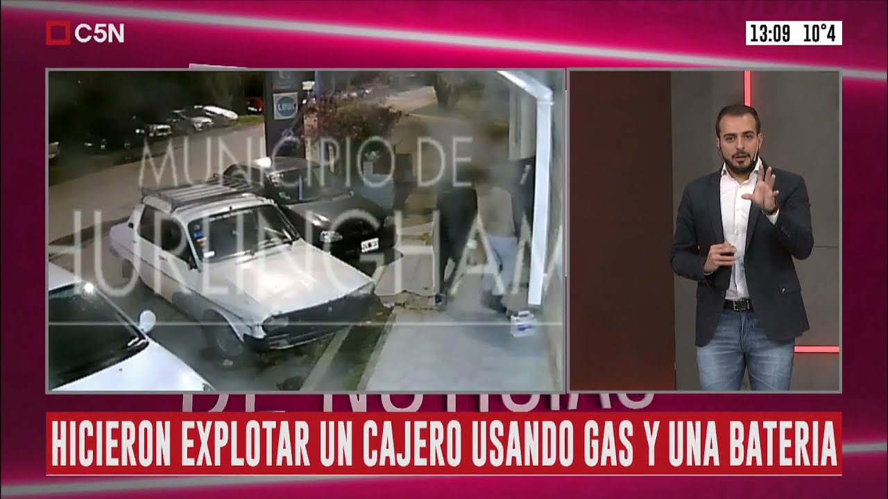 Hurlingham: Una banda de delincuentes hizo explotar un cajero usando gas y una bateria