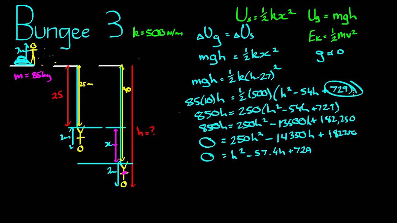 Hooke's Constant - Bungee Jumping Example 3 (Part 2)