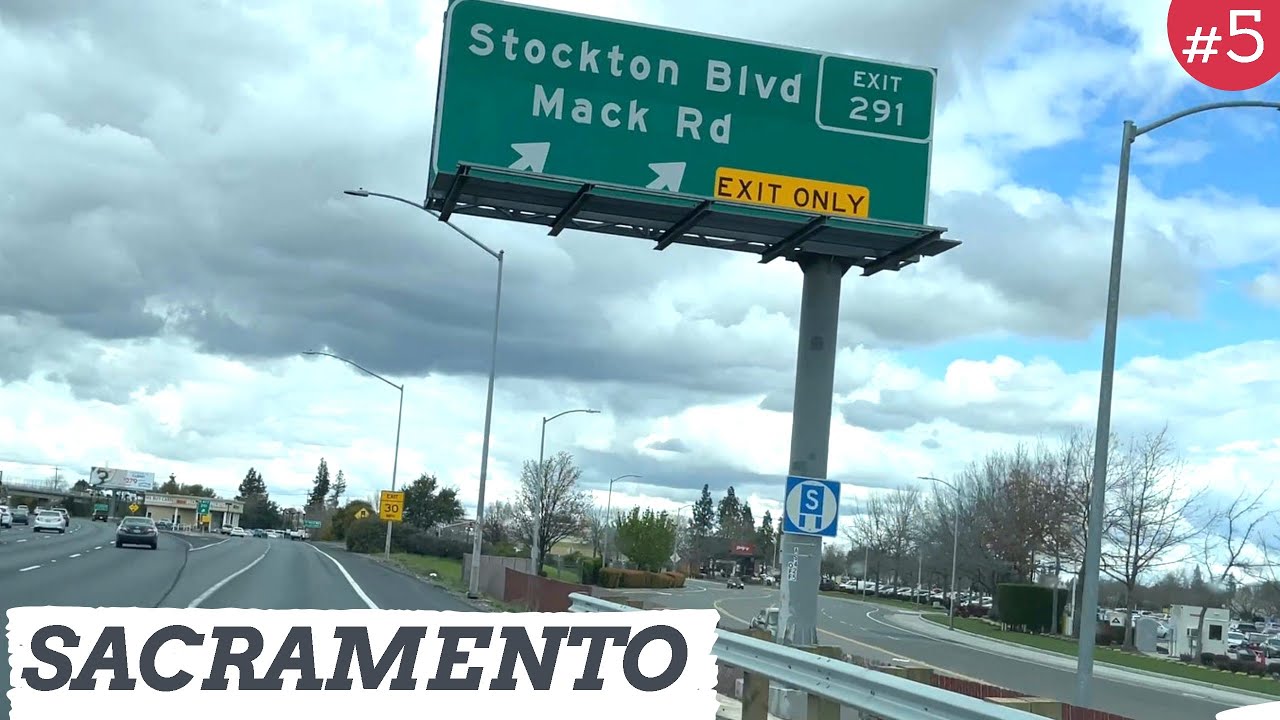 Sacramento California, dash cam, USA, driving touring video