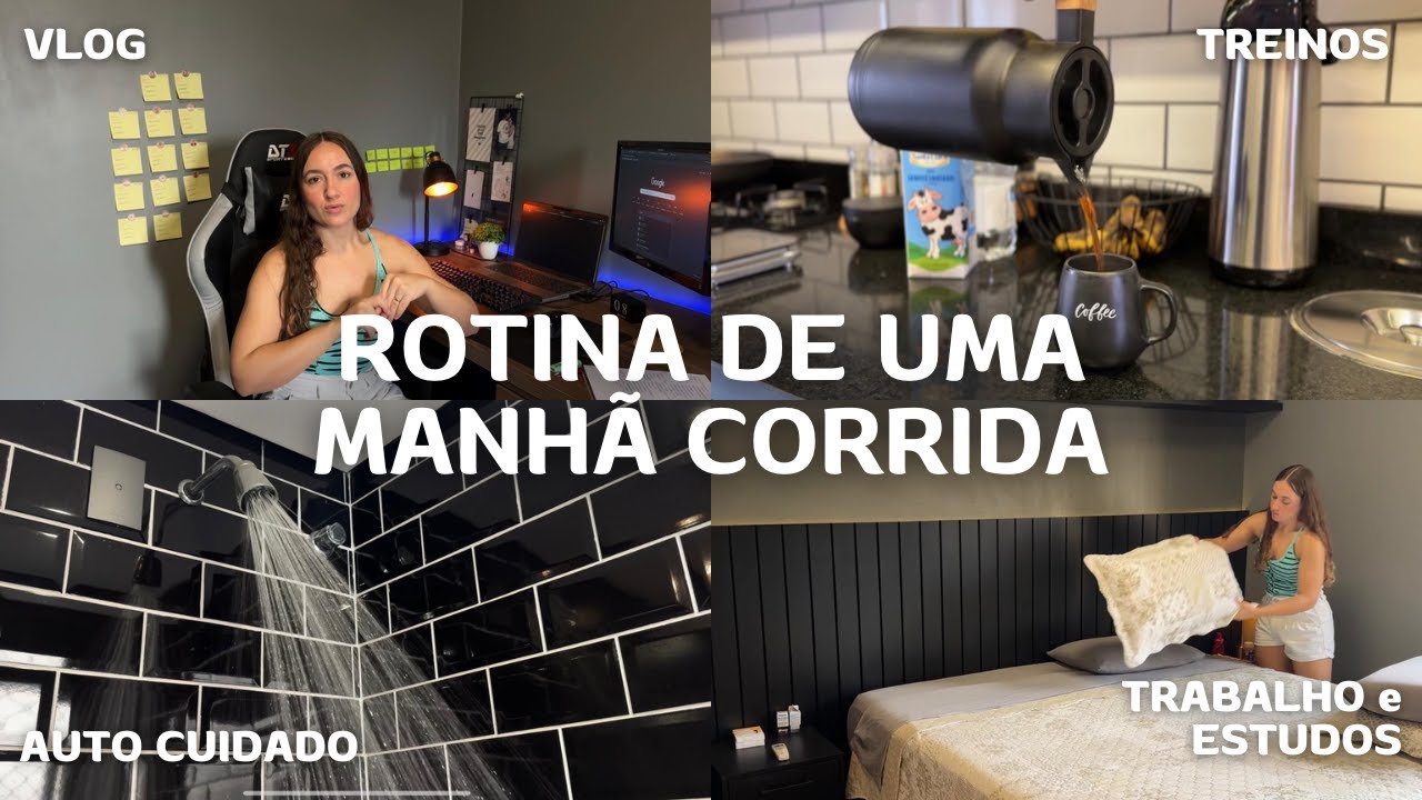 ROTINA DE UMA MANHÃ CORRIDA | VLOG - treino, trabalho e como organizo meu dia