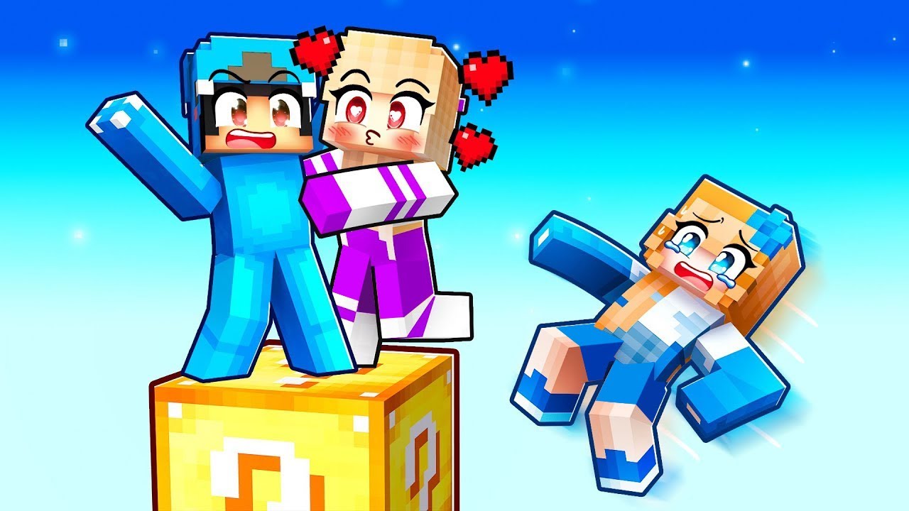 STUCK on ONE LUCKY BLOCK With CRAZY POPULAR FAN GIRL!