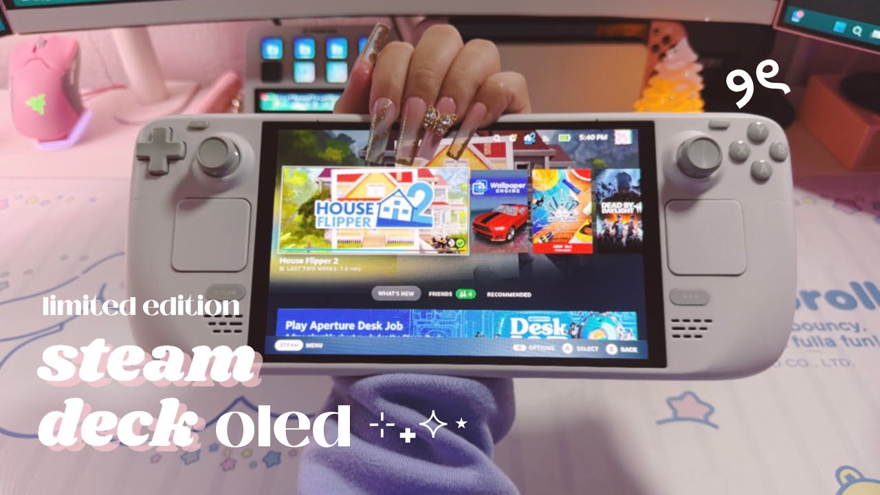 🤍 unboxing the prettiest handheld pc - steam deck OLED in white ✿