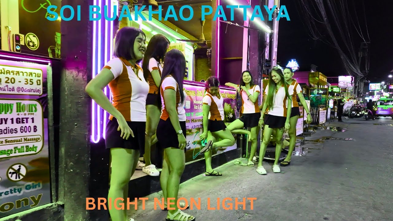 Soi Buakhao Pattaya | Night Walk with Neon Lights & Street Vibes