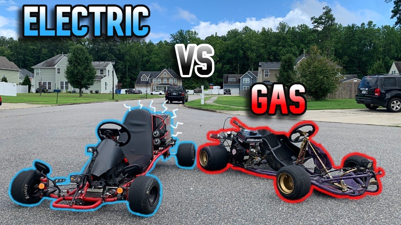 30,000 Watt E-Kart Vs. Stage 5 Predator 212 Go-kart | Drag Race