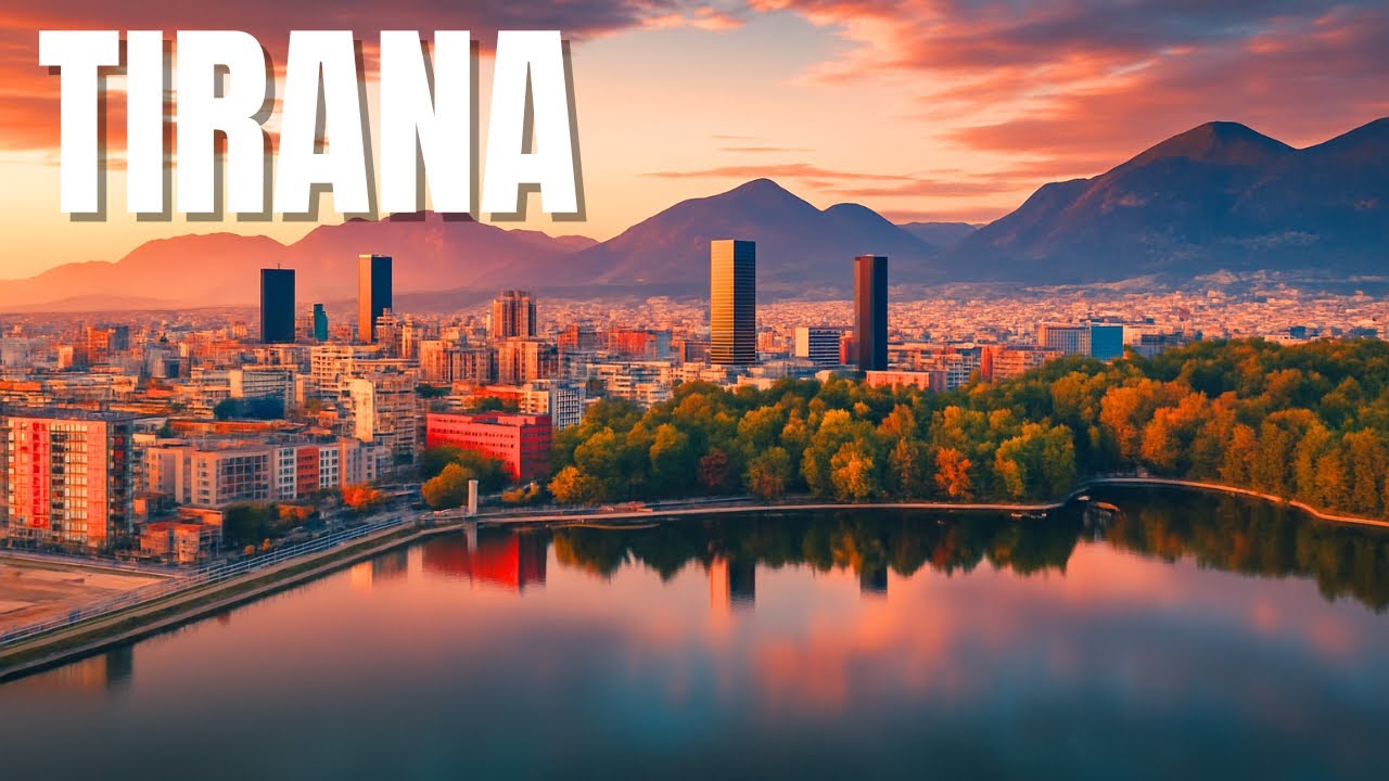 TIRANA, SUN AND WARMTH IN WINTER, BIKE RIDE, GRAND PARK OF TIRANA [4K HDR]