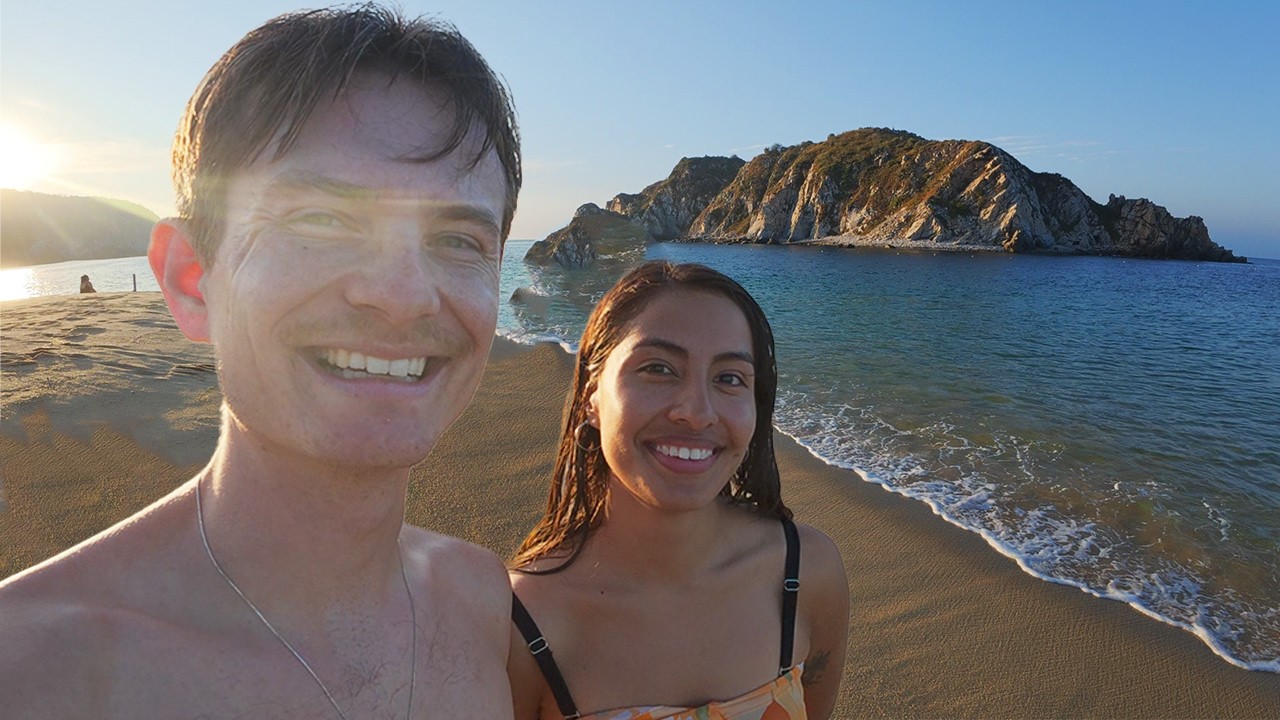 Tourist Speaking Spanish On Secret Mexican Beach