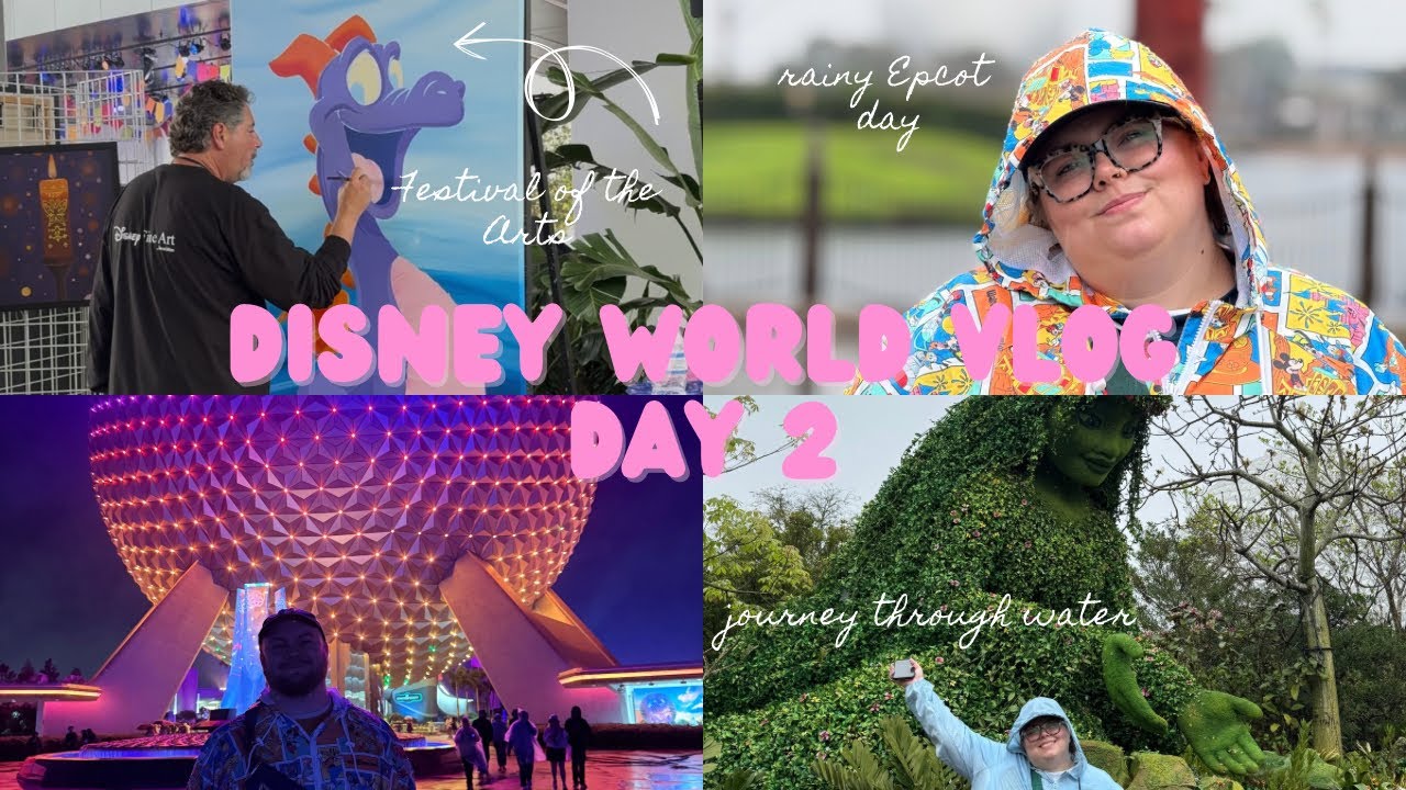 Walt Disney World Vlog 🌈 Day 2 | EPCOT, rainy day adventures, Festival of the Arts and Luminous