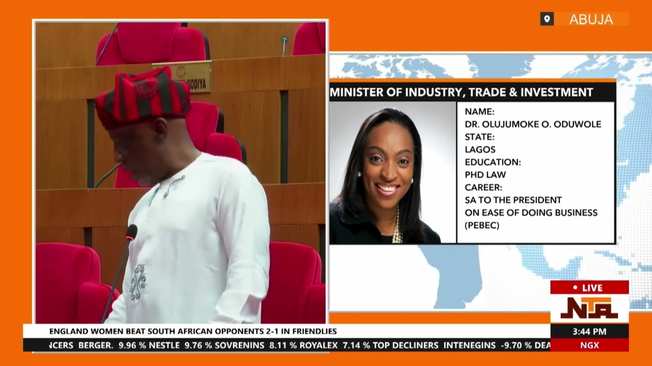 Senate Screens Ministerial Nominees Dr  Jumoke Oduwole