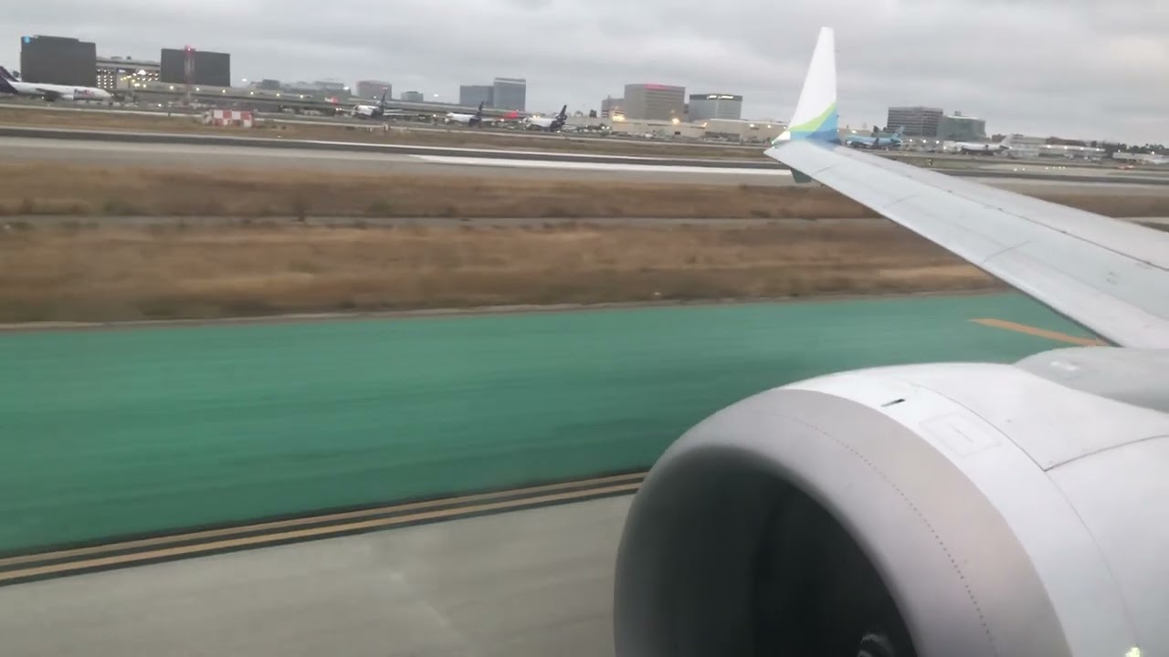 Alaska 737 MAX 9 Engine Start, Taxi, and Takeoff from Los Angeles