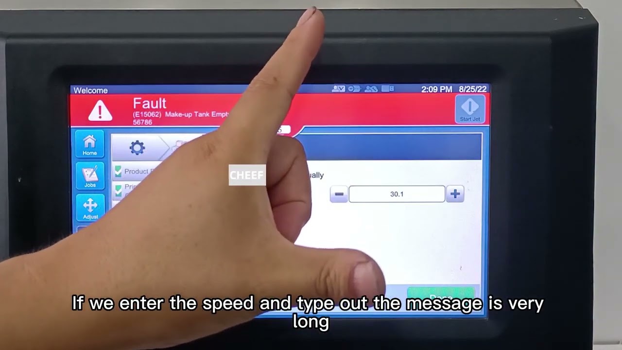Wondering how to set up a Videojet 1580 line (parameter tuning)?