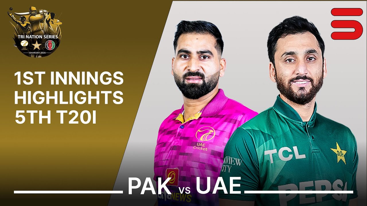 1st Innings Highlights | Pakistan vs UAE | T20I Tri Nation Series 2025 | Match 5 | ECB | M3Q1K
