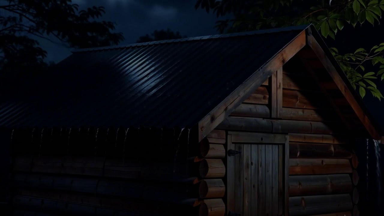 Midnight Heavy Rain on Metal Roof with Soft Thunder | Relaxing ASMR for Deep Rest