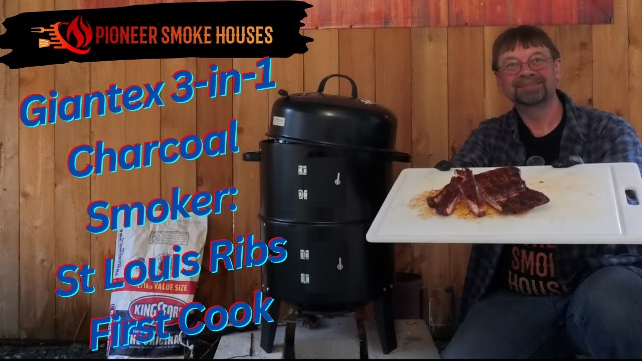 Giantex 3-in-1 Smoker - Cooking Ribs & Charcoal Snake Demo