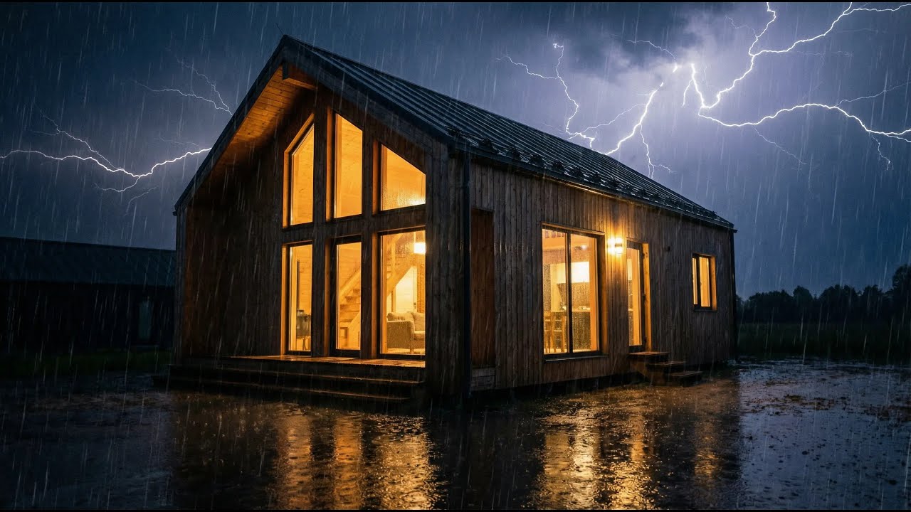 Heavy Rain in Lakeside Cabin | Deep Sleep Sounds NO ADS