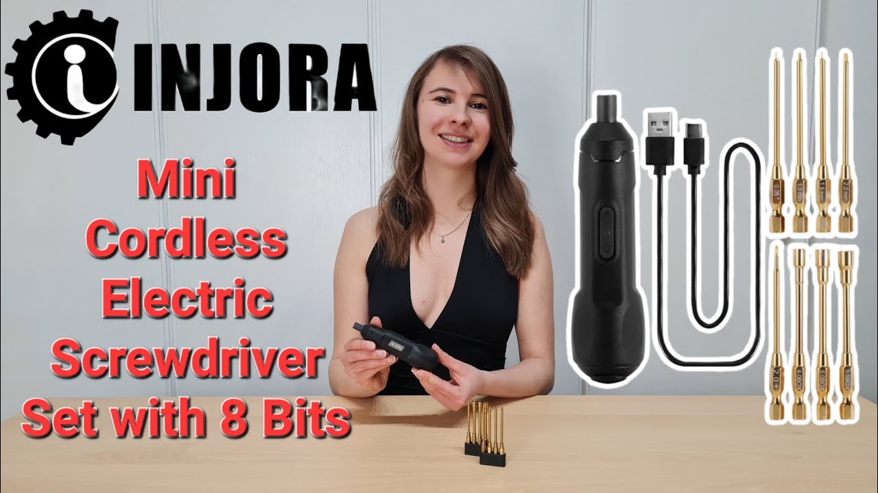 Mini Cordless Electric Screwdriver Set with 8 Bits