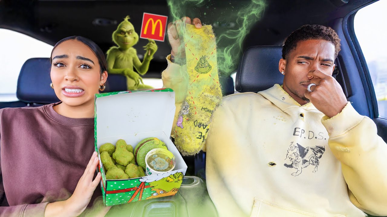Пробую новое блюдо "Гринч" от McDonald's! | Vlogmas День 5
