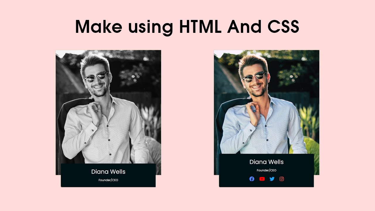 Как создать эффект перехода цвета при наведении на изображение с помощью HTML и CSS | Team Member...