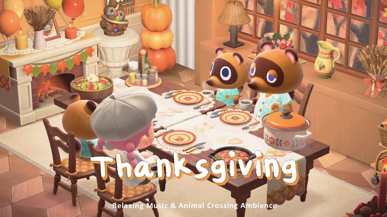 Thanksgiving 🍂 Cozy Jazzy Chillhop for Studying & Reading | Animal Crossing Ambience