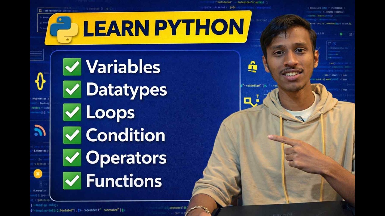 Python for DSA Beginners 🔥 Variables, DataTypes, Loops, Functions Explained