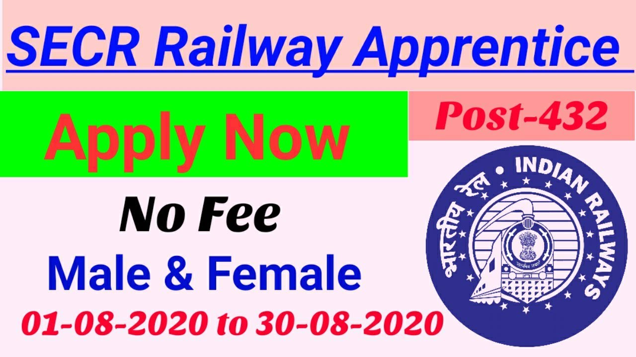 SECR railway Apprentice Online form 2020 for ITI candidates
